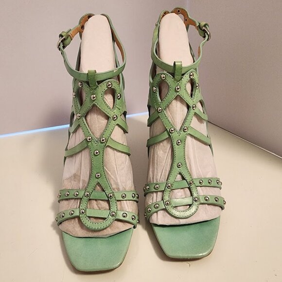 Belle Sigerson Morrison Ola Teal Heeled Sandal - Picture 3 of 9